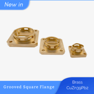 Brass grooved square flange